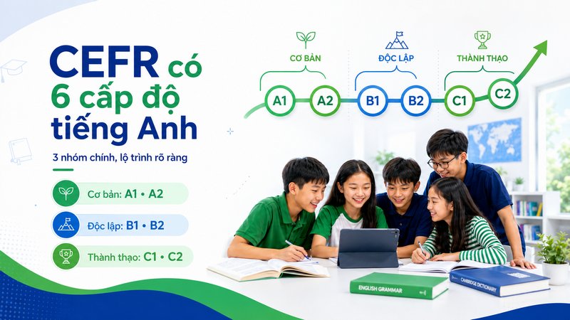 6 cấp độ tiếng Anh chuẩn CEFR: Từ người mới bắt đầu đến thành thạo