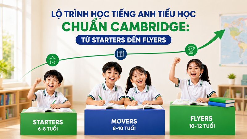 Lộ trình học tiếng Anh tiểu học chuẩn Cambridge: Từ Starters đến Flyers