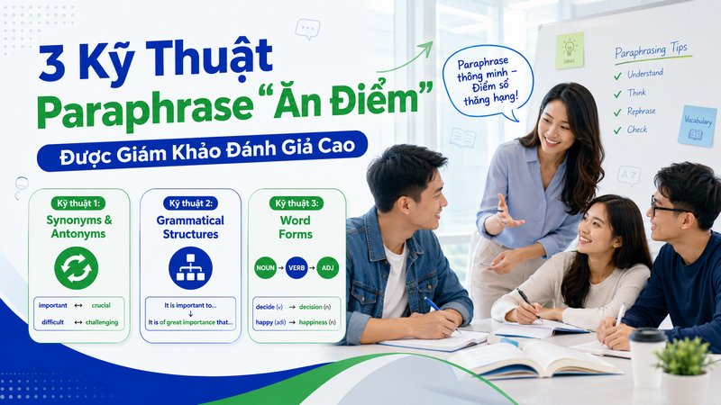 3 Kỹ Thuật Paraphrase "Ăn Điểm" Được Giám Khảo Đánh Giá Cao