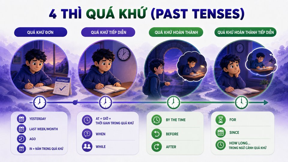 4 Thì Quá Khứ (Past Tenses)