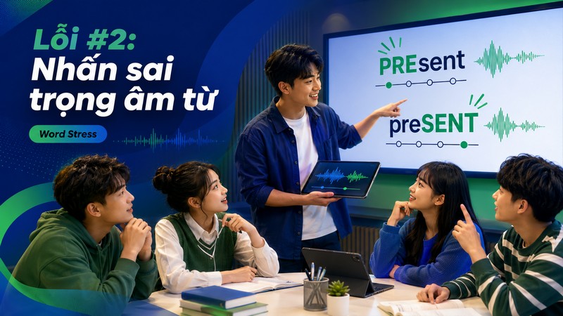 Lỗi #2: Nhấn sai trọng âm từ (Word Stress)