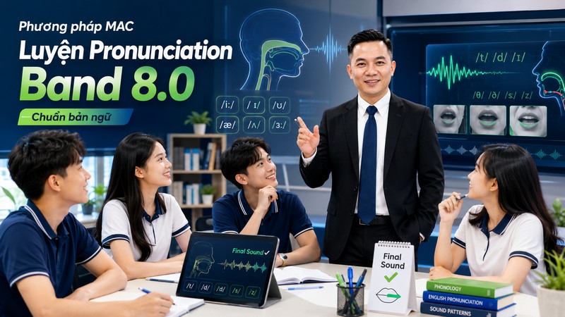 Phương pháp Đa Phản Xạ Học Thuật MAC: Luyện Pronunciation Band 8.0 chuẩn bản ngữ
